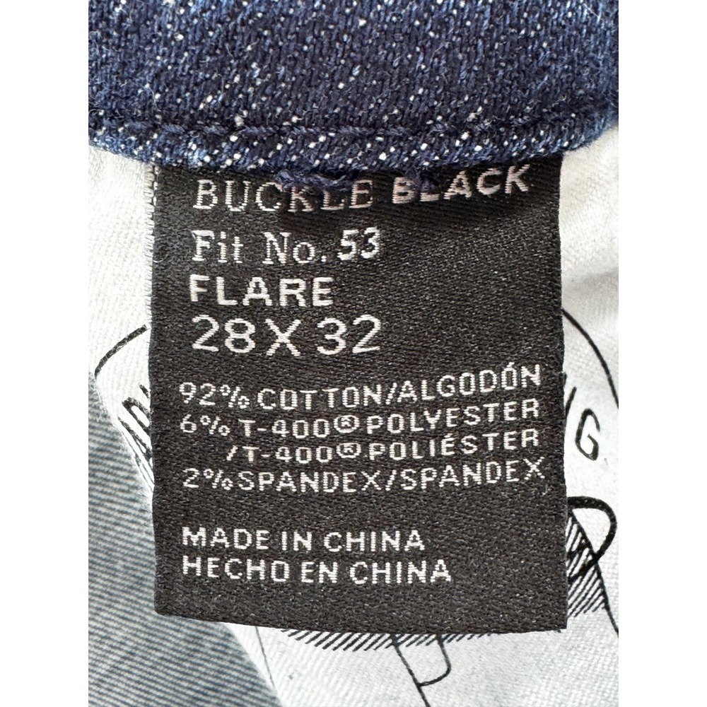 Buckle Black Womens Fit No. 53 Flare Stretch Blue Jeans 28x32 Meas: 31x31.5 - Picture 5 of 7